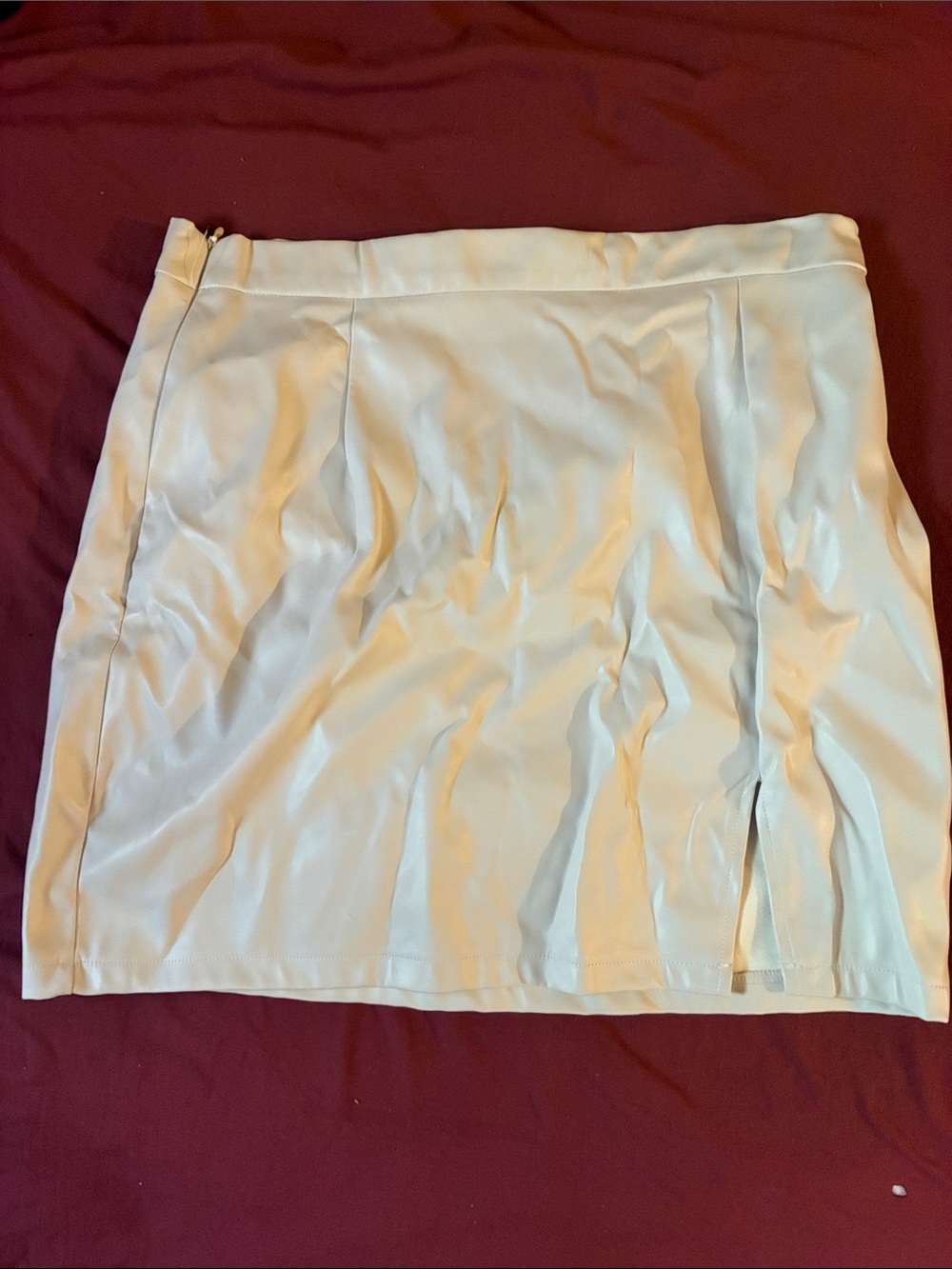 SHEIN Cream Mini Skirt with Side Slit